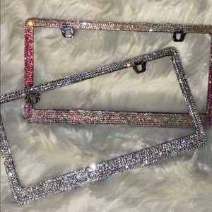 Crystallized license plate trimming.